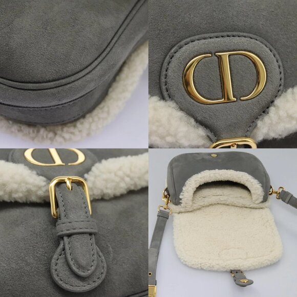 Christian Dior Shoulder Bag Suede Gray Gold Auth PP357AV - Picture 16 of 16